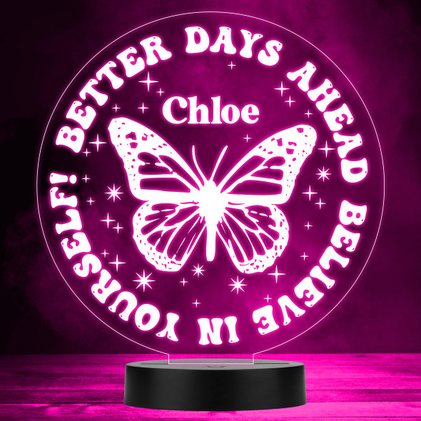 Butterfly Better Days Ahead Stars MultiColor Personalized Gift LED Lamp Night Light