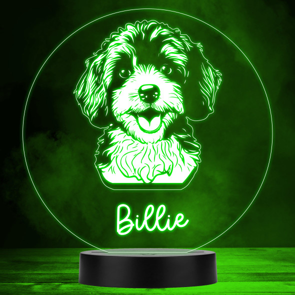 Cavapoo Dog Pet Silhouette MultiColor Personalized Gift LED Lamp Night Light