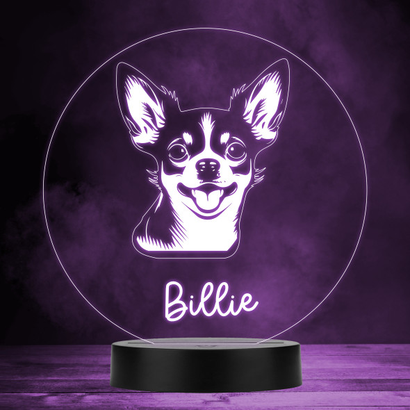 Chihuahua Dog Pet Silhouette MultiColor Personalized Gift LED Lamp Night Light