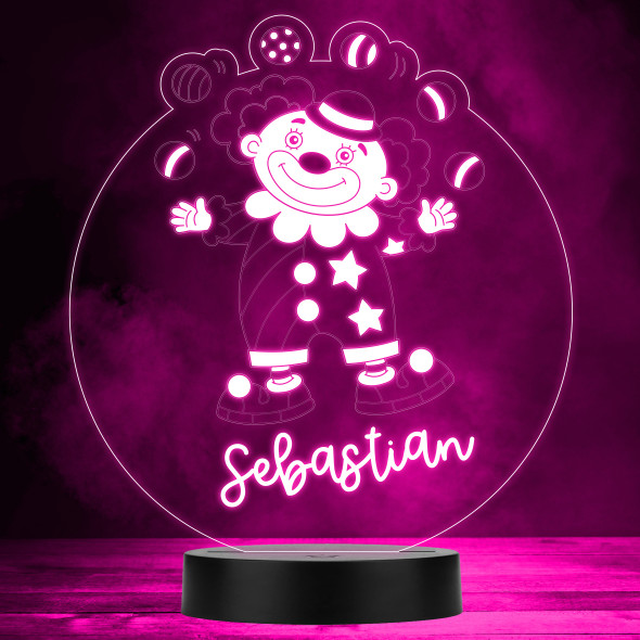 Clown Juggling Balls Stars MultiColor Personalized Gift LED Lamp Night Light