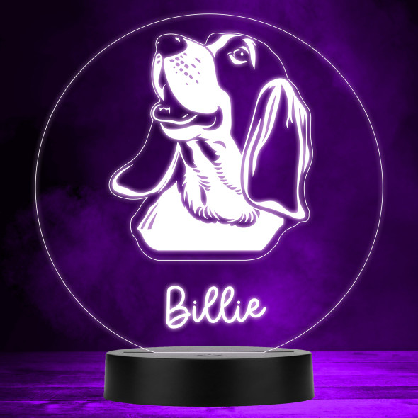 Basset Hound Dog Pet MultiColor Personalized Gift LED Lamp Night Light