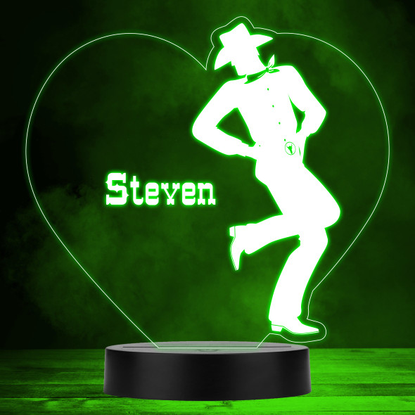 Heart Cowboy Dancing Color Changing Personalized Gift LED Lamp Night Light