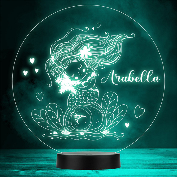 Little Mermaid Holds Starfish Personalized Gift Color Changing LED Lamp Night Light