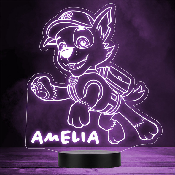 Kids Rocky Paw Patrol Personalized Gift Color Changing LED Lamp Night Light