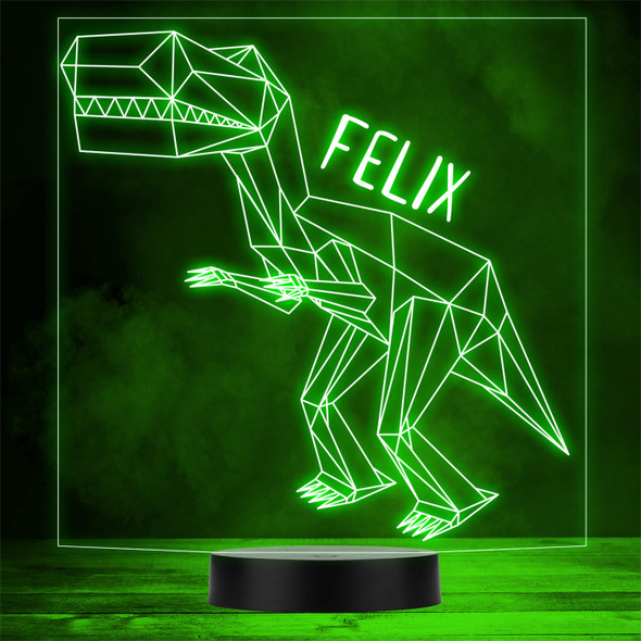 Low Poly Tyrannosaurus Rex Dinosaur Personalized Gift Any Color LED Lamp Night Light