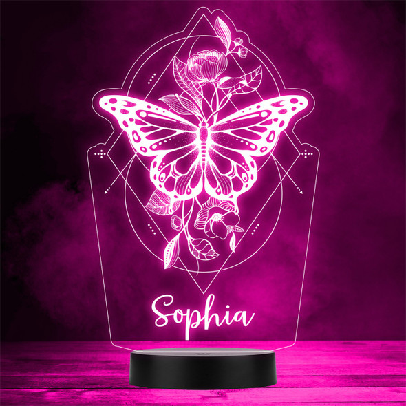 Mystical Symbol Elegant Butterfly Spiritual Personalized Gift Color Lamp Night Light