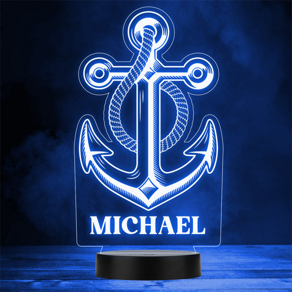 Ship Anchor Sailing Nautical Personalized Gift Color Changing LED Lamp Night Light