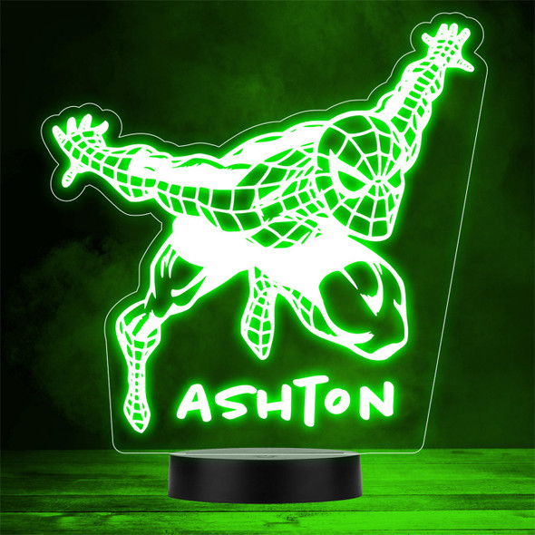 Spiderman Jumping Superhero Marvel Personalized Gift Any Color LED Lamp Night Light