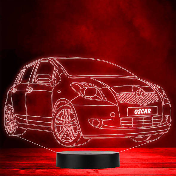 Toyota Yaris Car Motor Fan Personalized Gift Color Changing LED Lamp Night Light