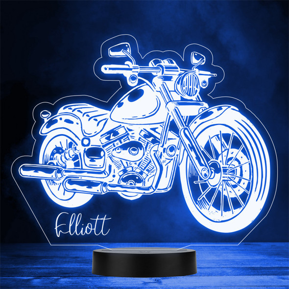 Vintage Motorcycle Personalized Gift Color Changing LED Lamp Night Light