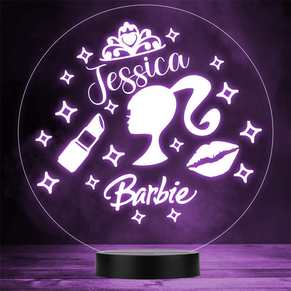 Barbie Girl Icons Lipstick Kiss Personalized Gift Color Changing LED Lamp Night Light