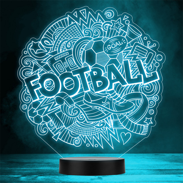 Doodle English Football Soccer Icons World Cup Personalized Gift Color Changing LED Lamp Night Light
