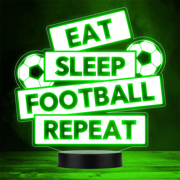 Eat Sleep English Football Soccer Repeat Sports Fan Personalized Gift Any Color Lamp Night Light