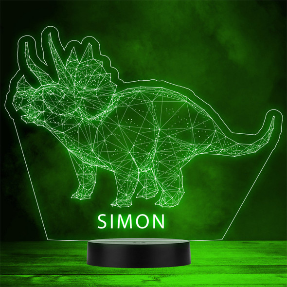 3D Style Triceratops Dinosaur Personalized Gift Color Changing LED Lamp Night Light