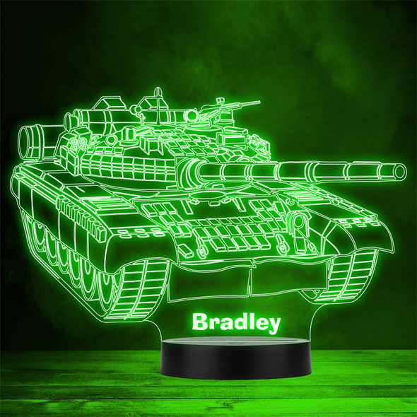 Army Tank Soldier Defender Personalized Gift Color Changing LED Lamp Night Light