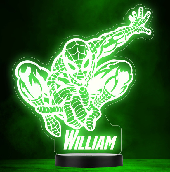 Kids Spiderman Superhero Any Personalized Gift Color Changing Lamp Night Light