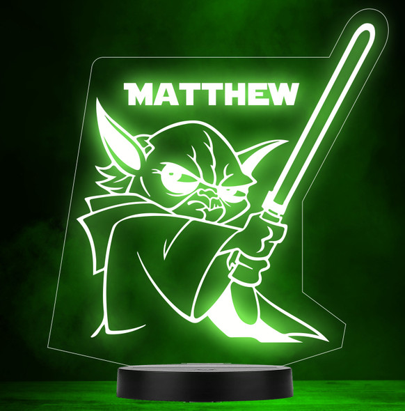 Yoda Star Wars Lightsaber Personalized Gift Color Changing LED Lamp Night Light