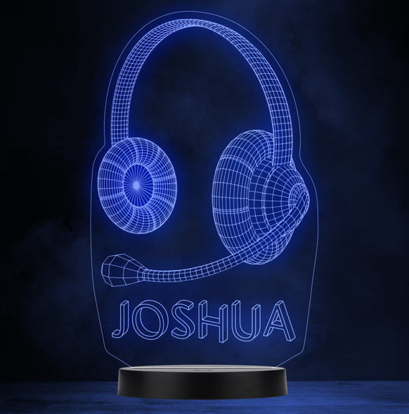 3D Effect Headphones Music Gaming Personalized Color Changing Lamp Night Light