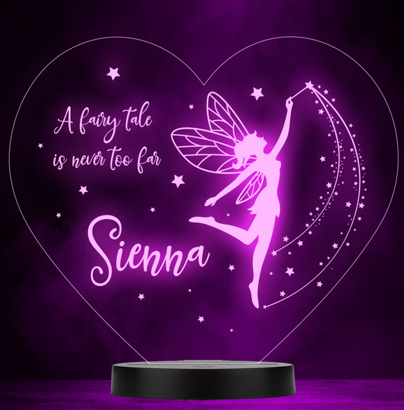 Girls Beautiful Fairy Stars Heart Personalized Color Changing Lamp Night Light