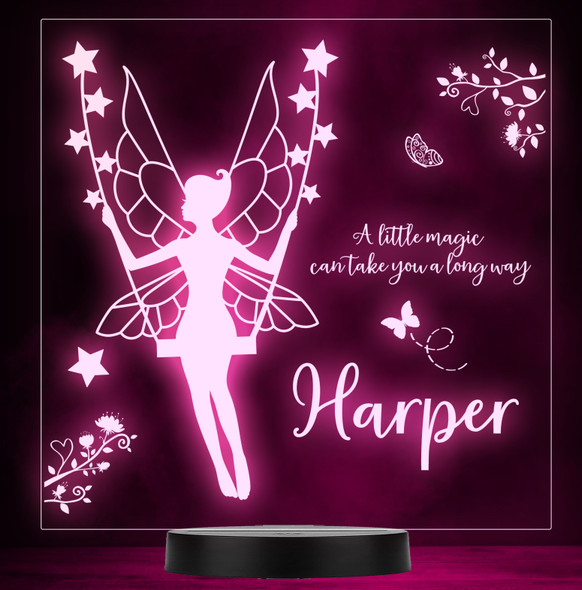 Girls Fairy Swing Stars Personalized Gift Color Changing LED Lamp Night Light