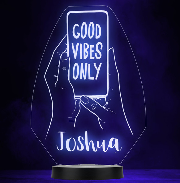Good Vibes Only Mobile Phone Personalized Gift Color Changing Lamp Night Light