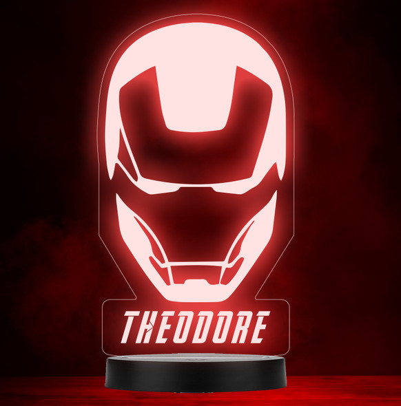 Iron Man Helmet Superhero Personalized Gift Color Changing LED Lamp Night Light