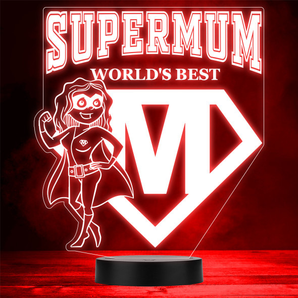 Superhero Super Mum or Mom Mother's Day Personalized Gift Color Changing Lamp Night Light