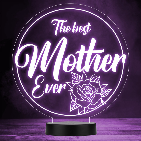 The Best Mother Ever Round Mother's Day Personalized Gift Color Lamp Night Light