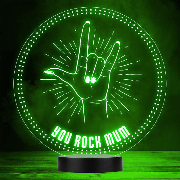 You Rock Mum or Mom Rockstar Hand Mother's Day Personalized Gift Color Lamp Night Light