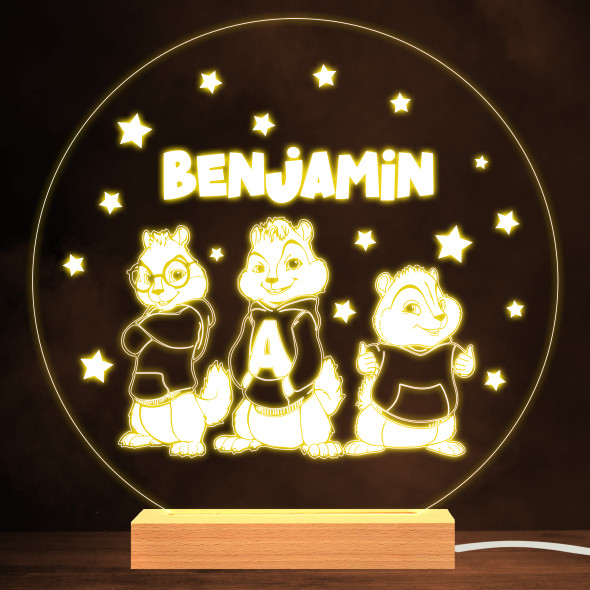 Alvin & The Chipmunks Stars Kids Film Show Personalized Gift Lamp Night Light