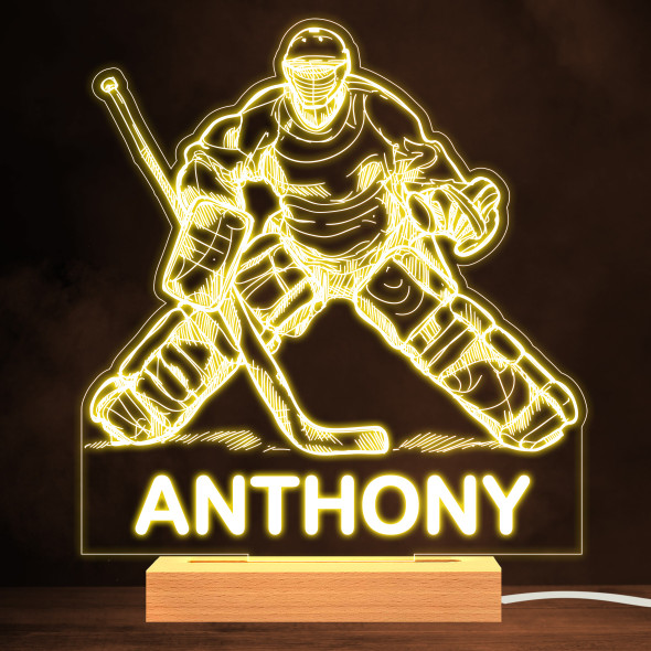 Ice Hockey Player In Kit Sports Fan Personalized Gift Warm White Lamp Night Light