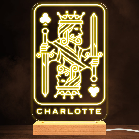 King Of Club Playing Card Gambling Player Personalized Gift Lamp Night Light