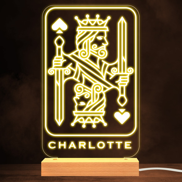 King Of Spades Playing Card Gambling Player Personalized Gift Lamp Night Light