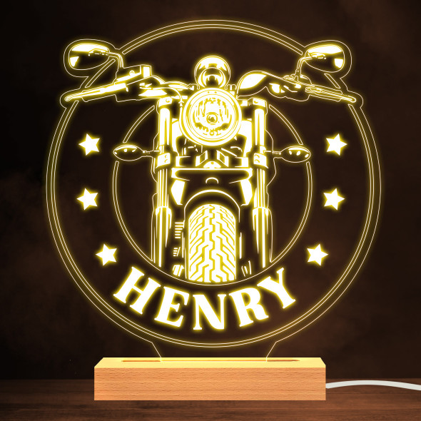 Motorcycle Front Stars Motorcyclist Biker Personalized Gift Lamp Night Light