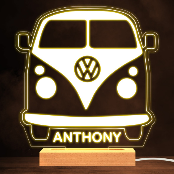Vw Camper Van Front Retro Classic Car Personalized Gift Warm White Lamp Night Light