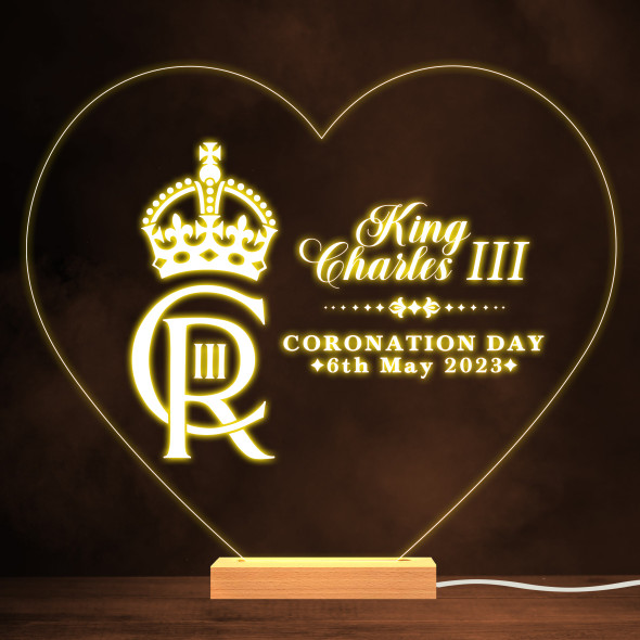 Heart Official Emblem King Charles Coronation Souvenir Warm White Lamp Night Light