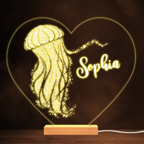 Dotted Jellyfish Sea Creature Warm White Lamp Personalized Gift Night Light