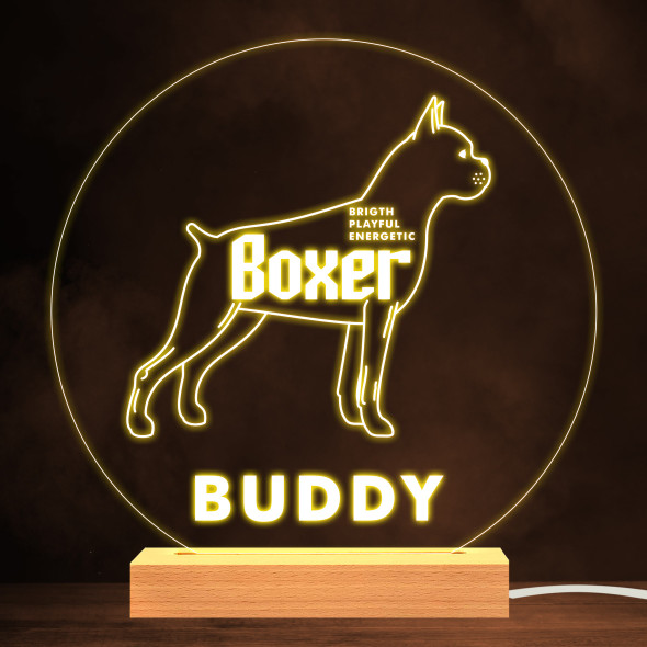 Boxer Dog Pet Silhouette Personality Warm Lamp Personalized Gift Night Light