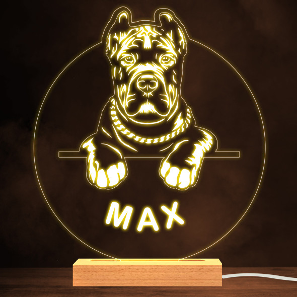 Cane Corso Dog Pet Silhouette Warm White Lamp Personalized Gift Night Light