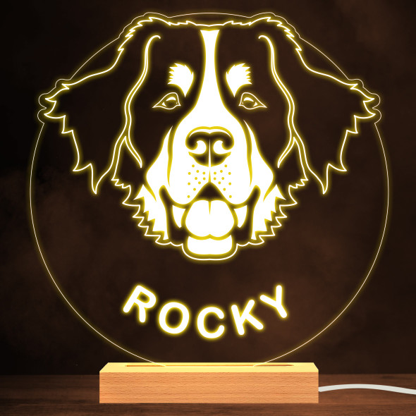 Bernese Mountain Dog Pet Silhouette Warm Lamp Personalized Gift Night Light