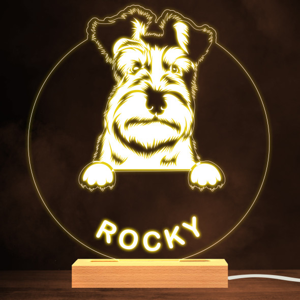 Miniature Schnauzer Dog Pet Silhouette Warm Lamp Personalized Gift Night Light