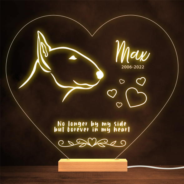 Dog Bull Terrier Memorial Pet Loss Personalized Gift Warm Lamp Night Light