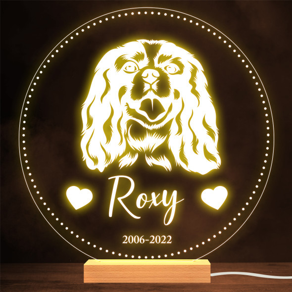 King Charles Spaniel Dog Memorial Pet Loss Personalized Gift Lamp Night Light