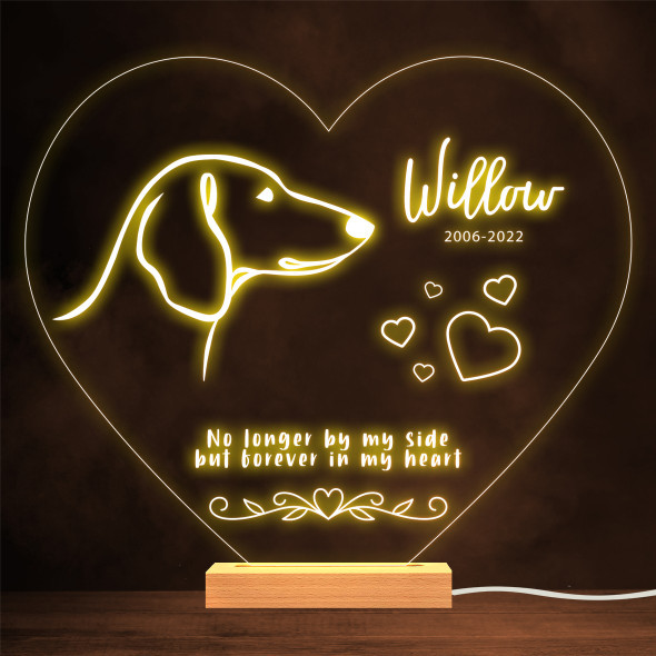 Dachshund Dog Memorial Pet Loss Forever In Personalized Gift Lamp Night Light