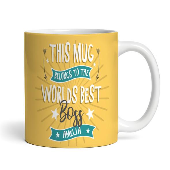 This Mug Belongs To Best Boss Gift Yellow Coffee Tea Cup Personalized Mug