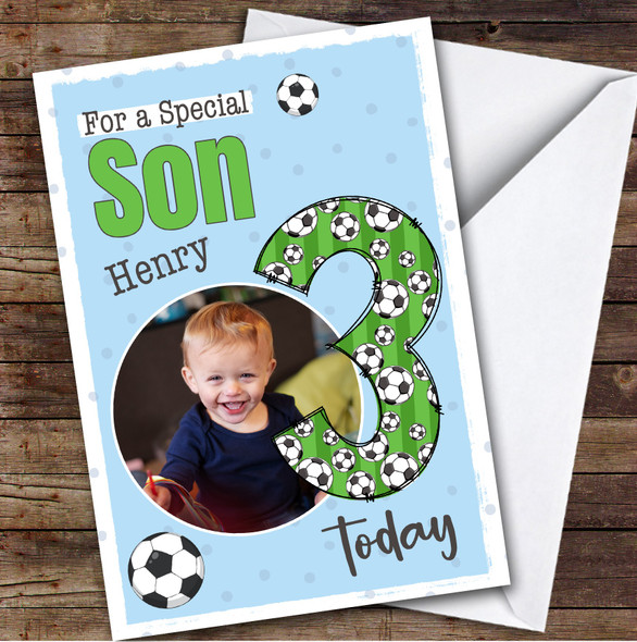 3rd Son Football Boys Custom Personalized Birthday Card