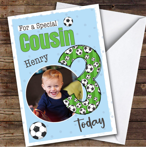 3rd Cousin Football Custom Personalized Birthday Card