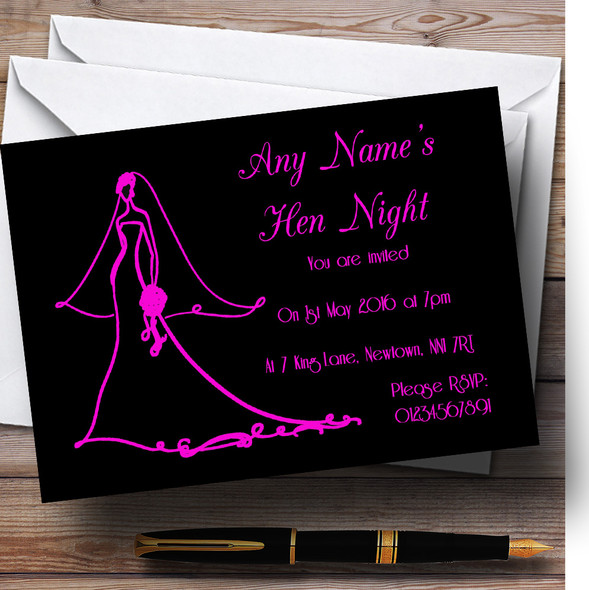 Pink Elegant Personalized Hen Party Invitations