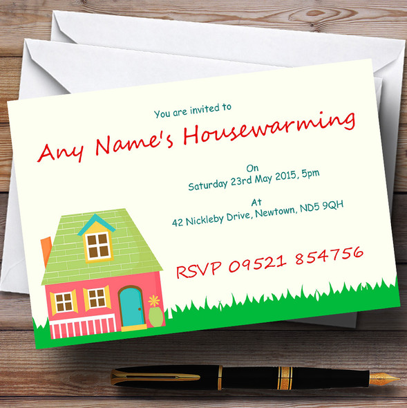 Happy Home Housewarming Party Personalized Invitations