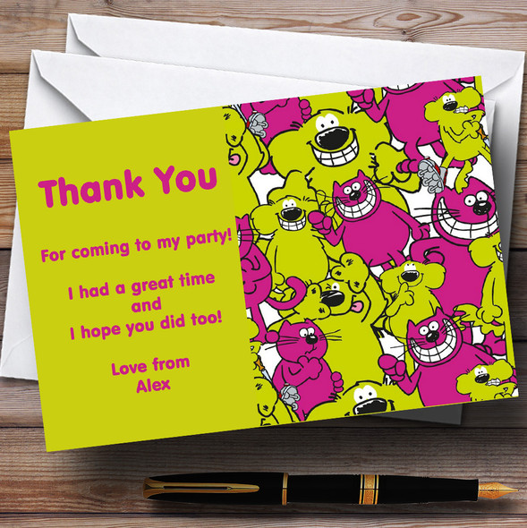 Roobarb And Custard Personalized Children's Birthday Party Thank You Cards